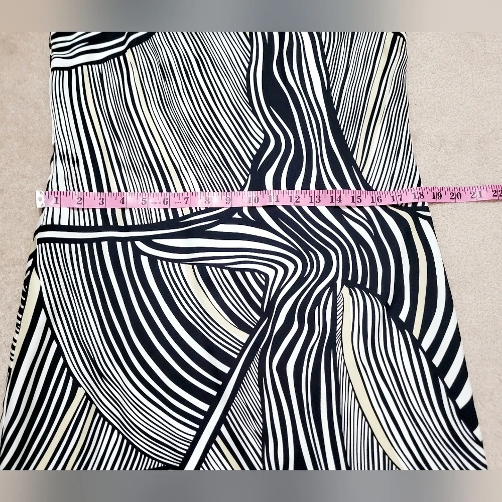 White House Black Market 100% Silk Halter Dress Size 6 Zebra Print Neck Tie - Picture 9 of 13